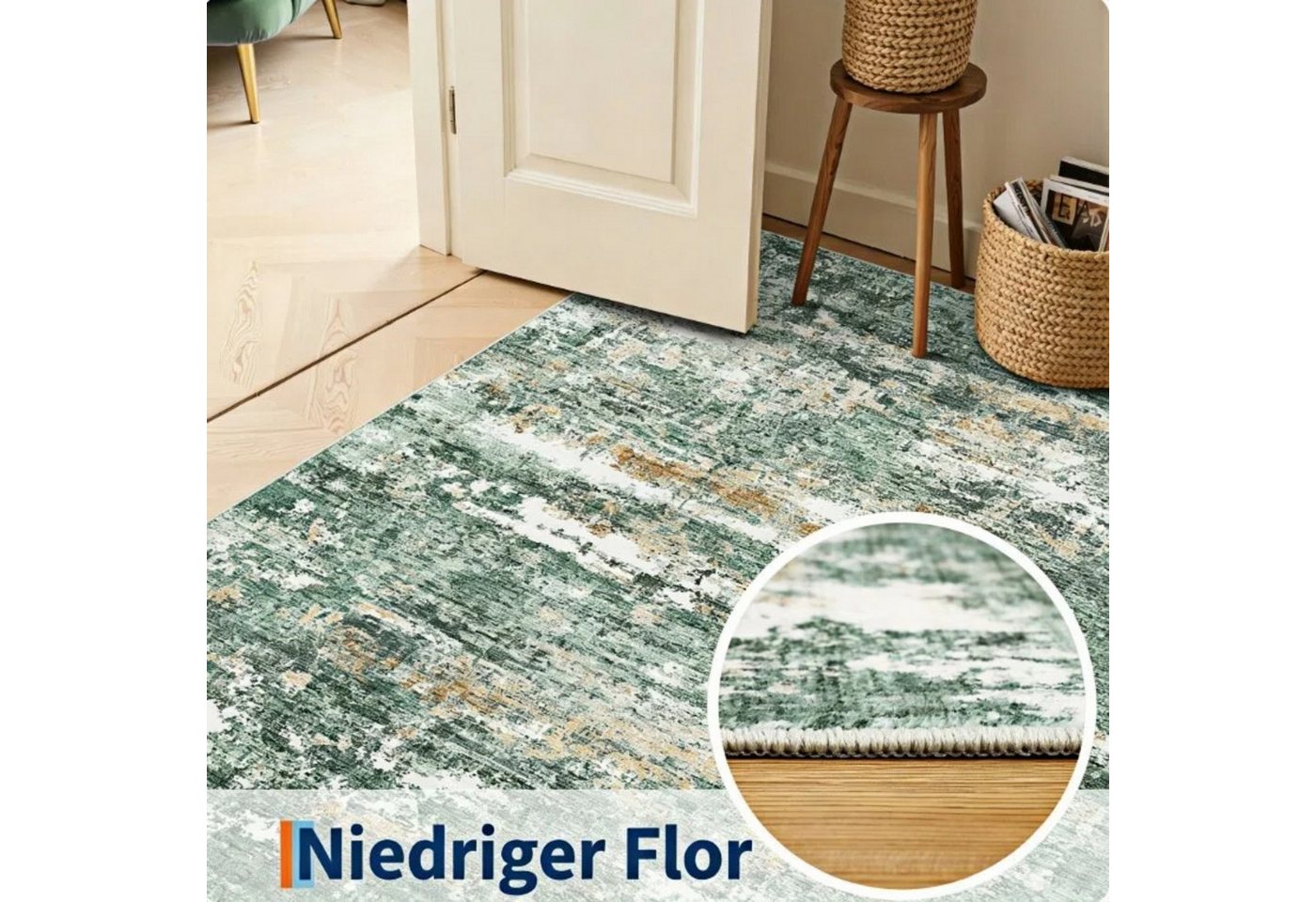 GarveeMore Teppich Moderner Abstrakter Teppich mit Künstlerischem Design für Wohnzimmer, rechteckig, Höhe: 5 mm – Bild 4 von 5