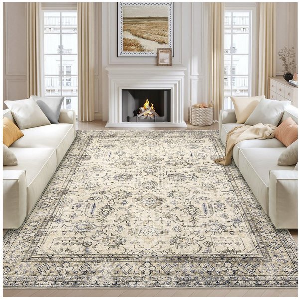 GarveeMore Teppich, rechteckig, Höhe: 7 mm, Klassische Orientoptik, passend für Wohnzimmer, Schlafzimmer, Flur