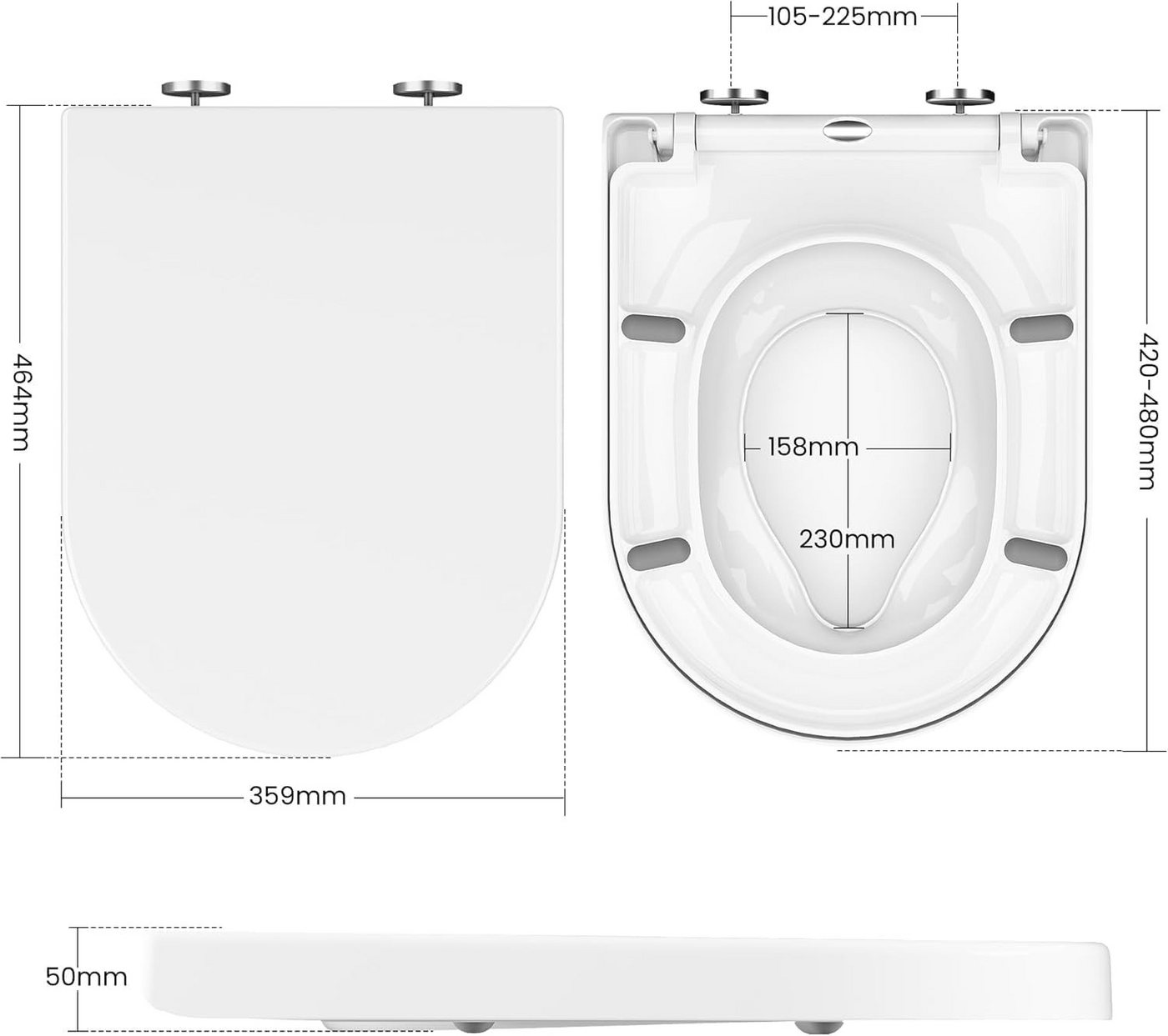 GarveeMore WC-Sitz mit Schnellverschluss,Toilettensitz Kinder,Mit Kindersitz, Toilettendeckel,Abnehmbarer Klodeckel aus Bruchsicherem Duroplast – Bild 2 von 5