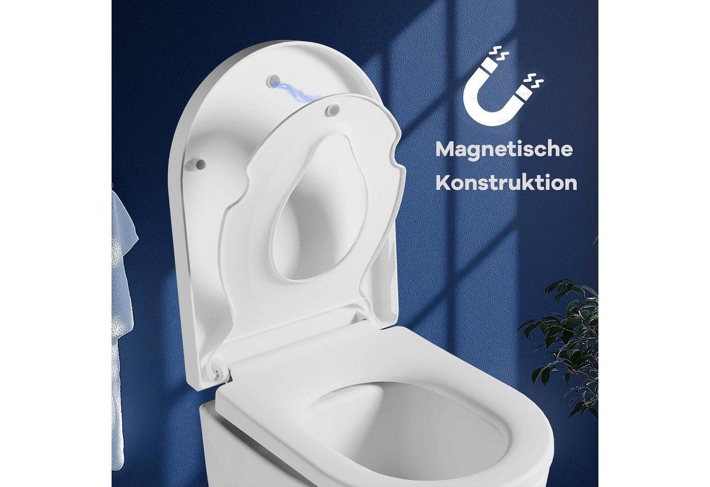 GarveeMore WC-Sitz mit Schnellverschluss,Toilettensitz Kinder,Mit Kindersitz, Toilettendeckel,Abnehmbarer Klodeckel aus Bruchsicherem Duroplast – Bild 3 von 5