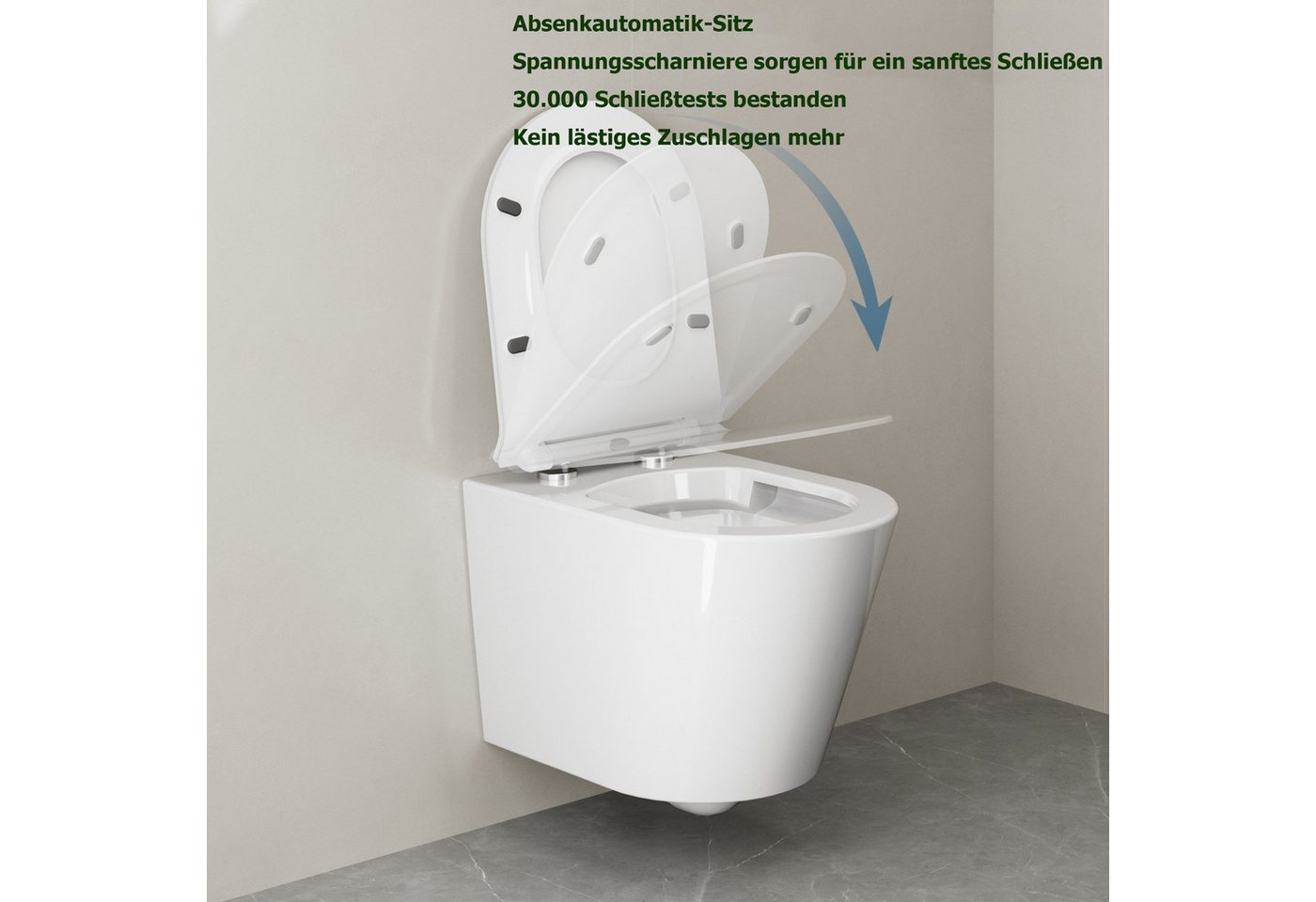 GarveeMore WC-Sitz Toilettendeckel mit Kindersitz,2-in-1,Soft-Close,Klobrille in D-Form – Bild 4 von 5