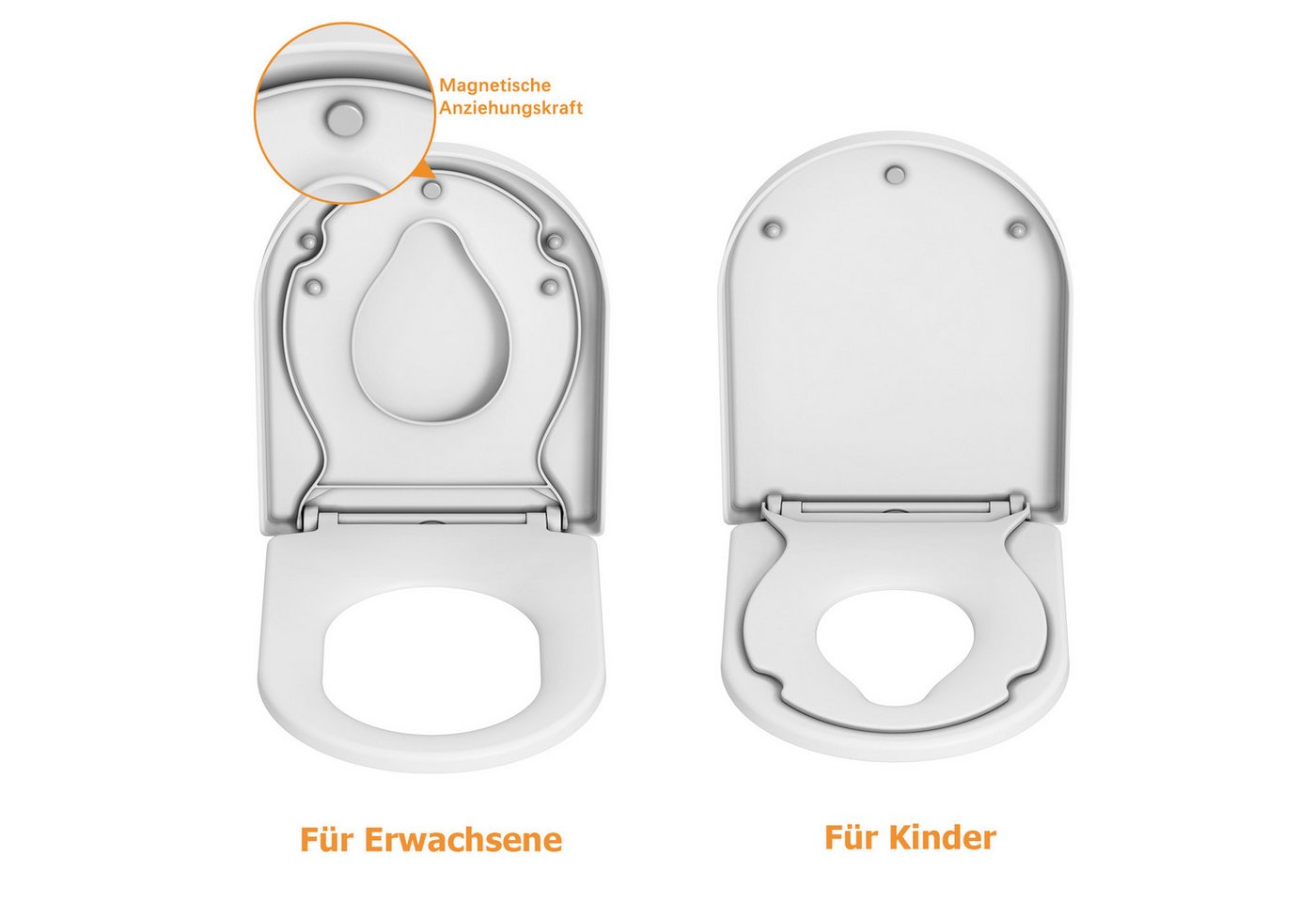GarveeMore WC-Sitz Toilettendeckel mit Kindersitz Absenkautomatik Toilettensitz – Bild 4 von 5