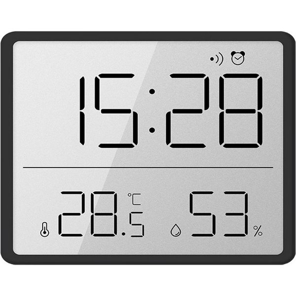 GarveeMore Wecker Digitales Hygrometer mit LCD‑Hintergrundbeleuchtung, Wecker