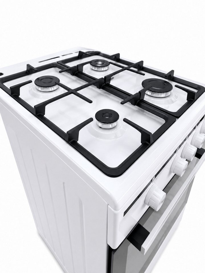 Gasmann Gas-Standherd Gasmann Gas-Standherd,50x60cm,4 Flammen,Gasbackofen,Gasgrill,Drehspieß, mit 1-fach-Teleskopauszug – Bild 3 von 5