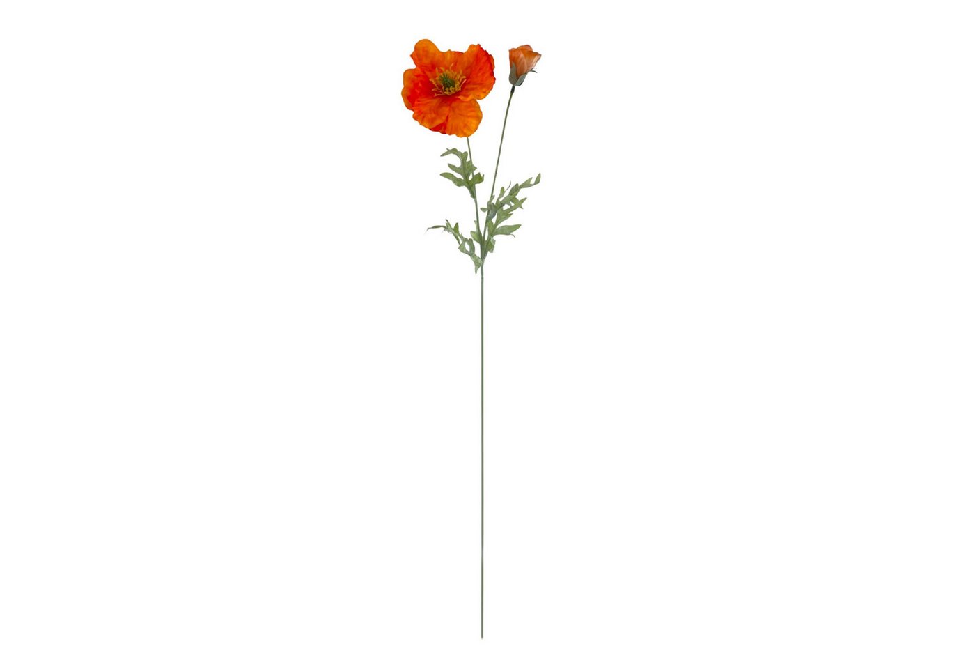 Kunstblume Künstlicher Mohn ca 62cm, Wiesenblume Wiesenmohn Mohnblume ORANGE, Gasper – Bild 2 von 2