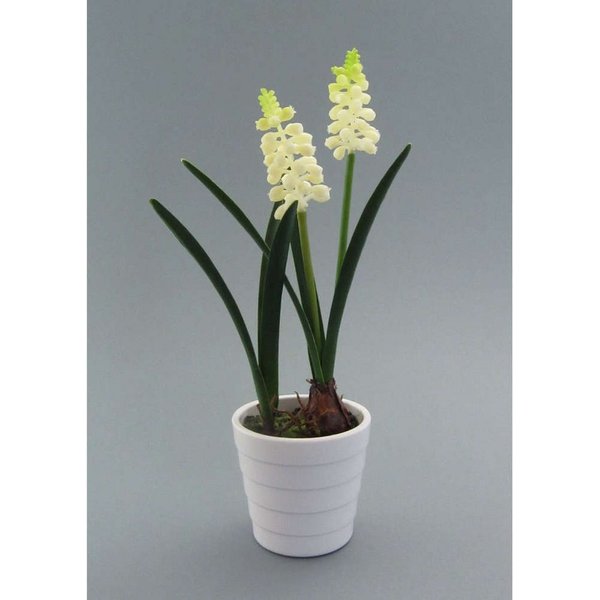 Kunstblume Kunstpflanze, Blume MUSKARI ca. 23cm. Im runden Kunststofftopf., Gasper, Höhe 23.00 cm