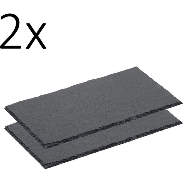 Gastro Spirit Servierplatte 2er Set Schieferplatte 26,5 x 16 x 0,5 cm, GN 1/4, schwarz, Schiefer, (Set, 2-tlg., 2er Set), Naturschieferplatten