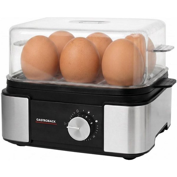 Gastroback Eierkocher EasyCook 6, Automatisches Eierkochen, Pochierfunktion, 6 Eier Kapazität