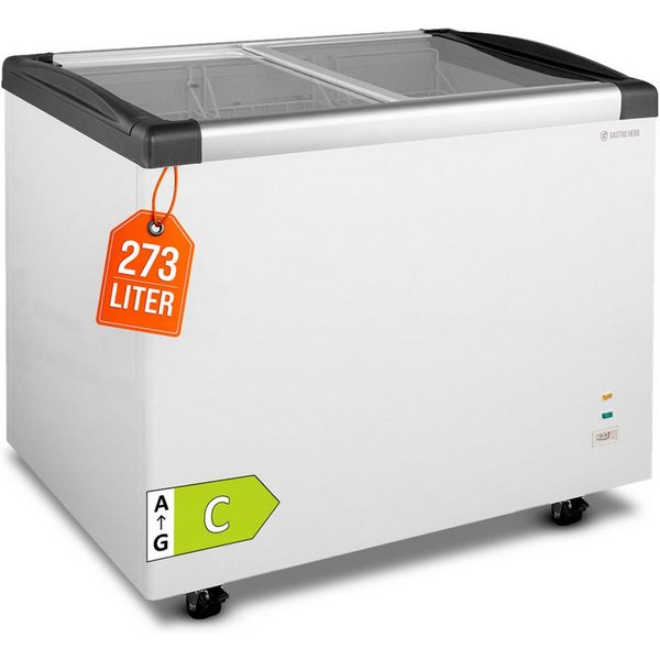 GastroHero Gefriertruhe Gefriertruhe 350, Tiefkühltruhe, abschließbar, Glasschiebedeckel TKTR-ECO350GN, 103.5 cm breit, 273 l