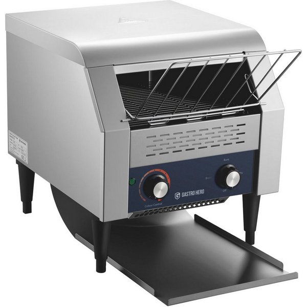 GastroHero Tunnel-Toaster Durchlauftoaster Förderband Toaster 130 Toastscheiben/h, 2200 W, Einstellbare Durchlaufgeschwindigkeit, kompakte Vorderausgabe