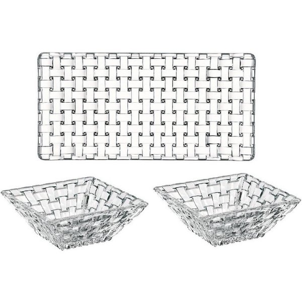 Nachtmann Gebäckteller Nachtmann Bossa Nova Serving Set 3 tlg., Kristallglas, (Packung)