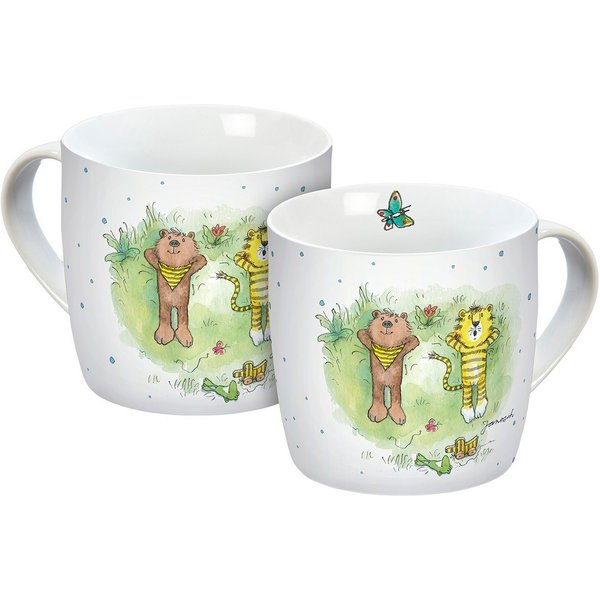Geda Labels GmbH Tasse Janosch Kids, 1-tlg., Porzellan, Grün, 250ml, spülmaschinengeeignet