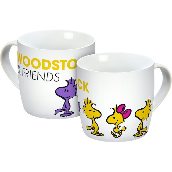 Geda Labels GmbH Tasse Peanuts Woodstock, 1-tlg., Porzellan, Gelb, 300 ml, spülmaschinengeeignet