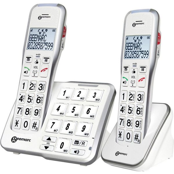 Geemarc AmpliDECT 595-2 Schwerhörigentelefone mit Bildtasten (2 Mobilteile) Seniorentelefon