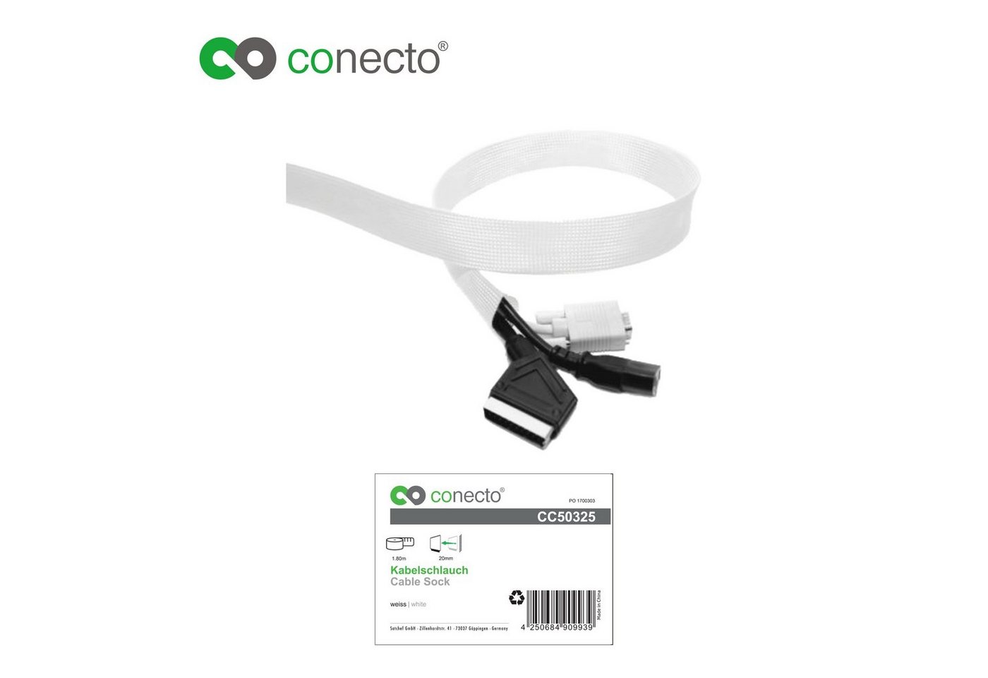 conecto Geflechtschlauch conecto CC50325 Universeller Polyester-Kabelschlauch, selbst zusammenz – Bild 2 von 2