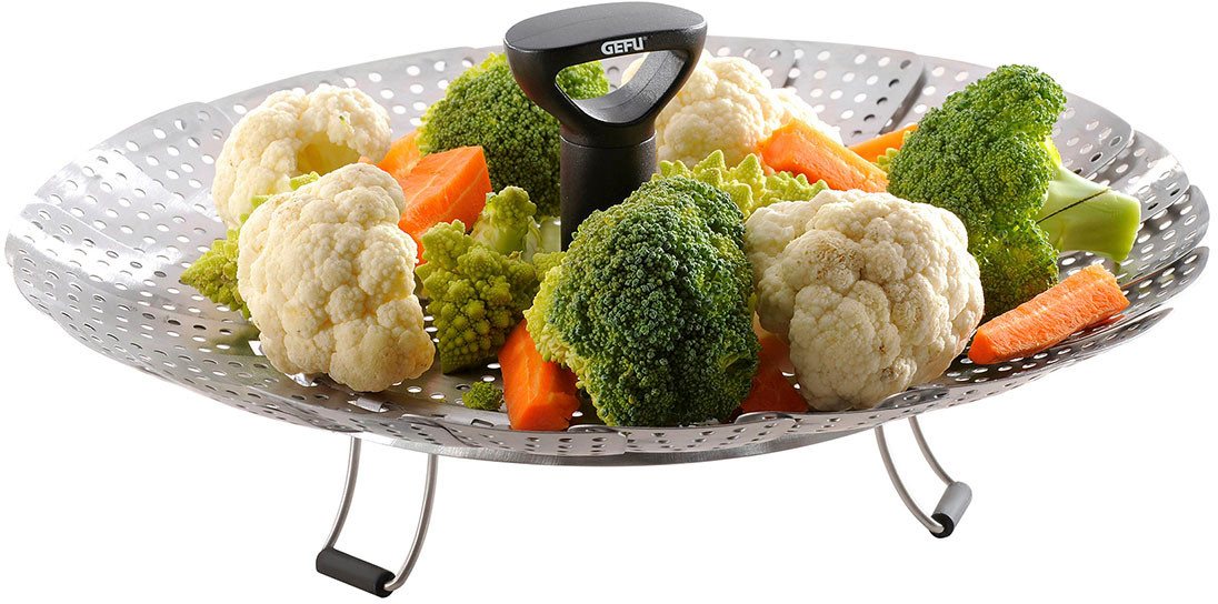 GEFU Dampfgartopf VITALA, Edelstahl (1-tlg), faltbare Dünstschale, Ø 27 cm, Edelstahl, Induktion – Bild 3 von 4