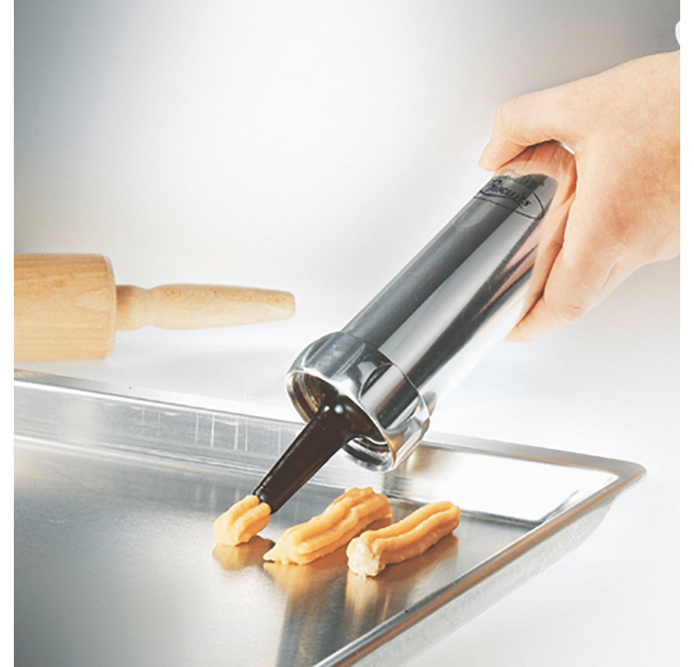 GEFU Gebäckpresse COOKIE, (Set, 25-tlg., mit 20 Motiven, 4 Spritztüllen), vielseitig, präzise Dekoration, robust und langlebig – Bild 2 von 4
