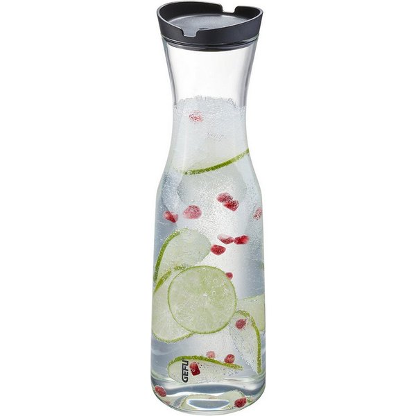 GEFU Karaffe SMARTLINE, (2-tlg), mundgeblasenes Borosilikatglas, aromasicherer Deckel