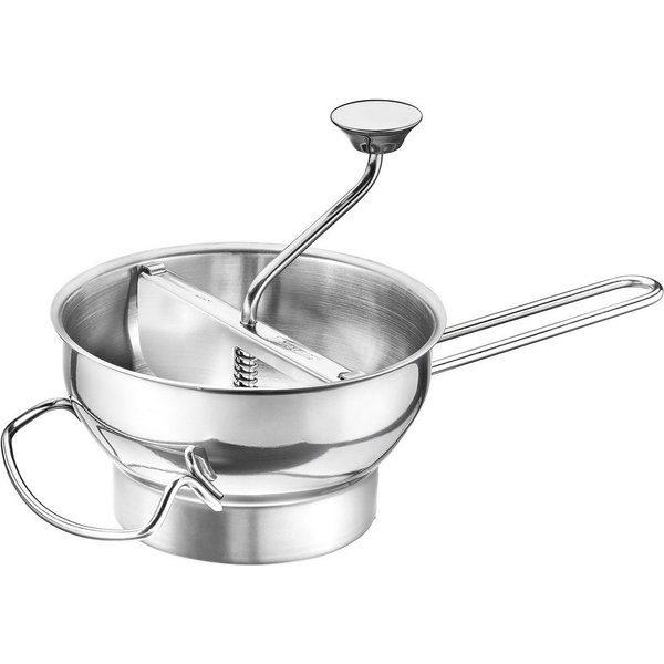 GEFU Passiersieb FLOTTE LOTTE®, Passiergerät inkl. 3 Lochscheiben (1, 3 und 8 mm), Edelstahl 18/10, (Set, Passiergerät + 3 Lochscheiben), auswechselbare Lochsch