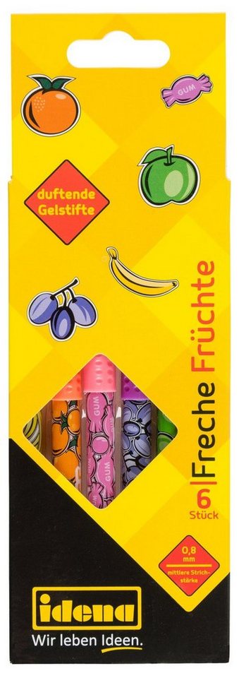 Idena Gelroller Idena 512169 - Freche Früchte, 6 Gelstifte, 0.8 mm Stärke, mit Duft – Bild 2 von 4