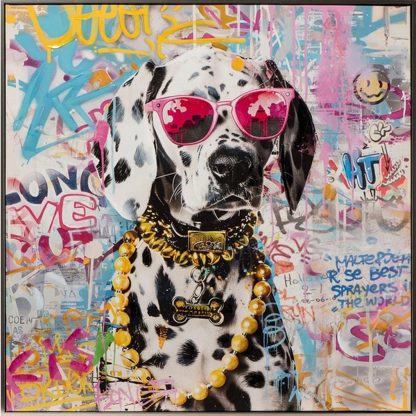 ArtUniverse Gemälde Make your Life Pink Dalmatian 80 x 80 cm, Tiermotiv