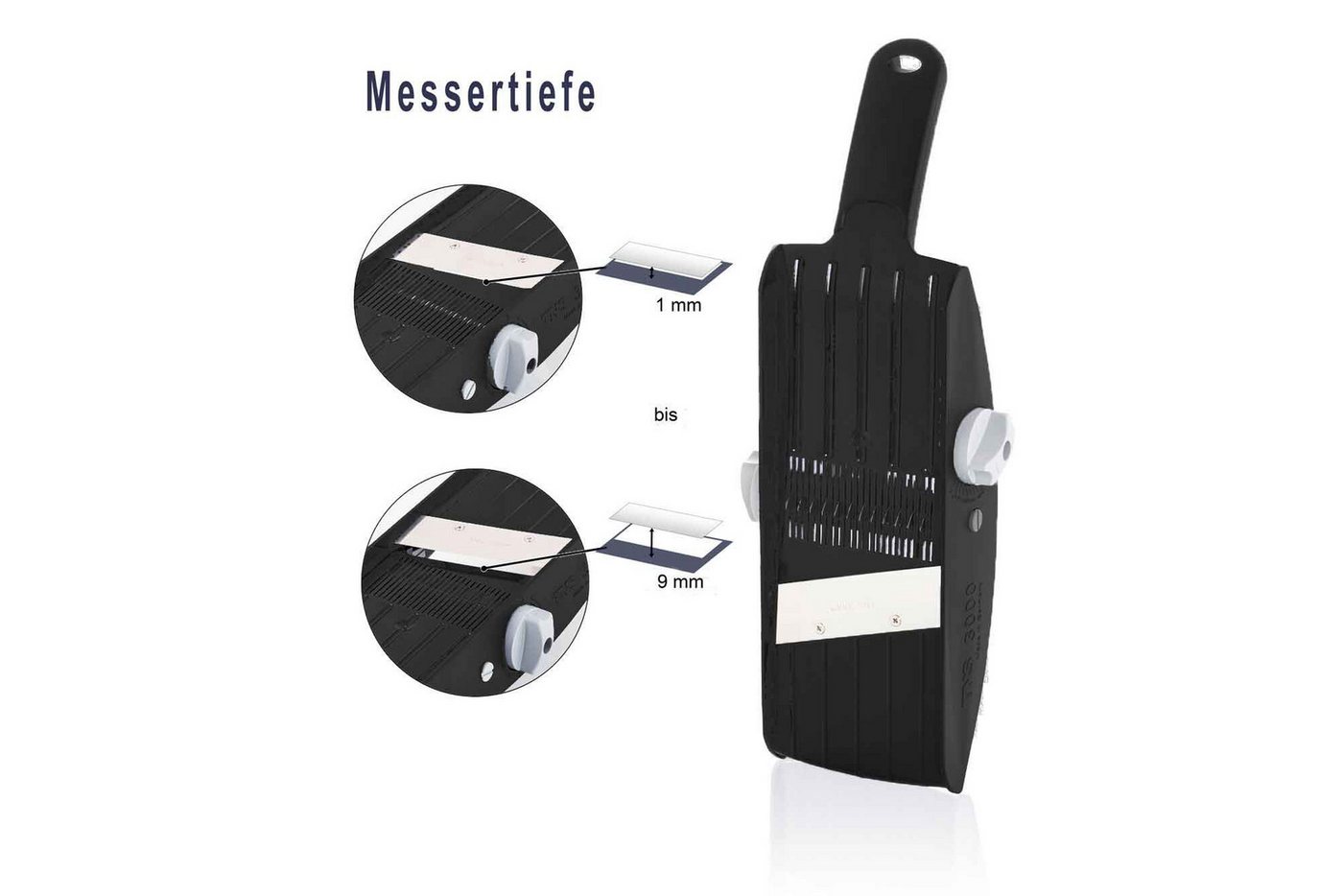Gemüsehobel TNS 3000 GEMÜSEHOBEL Multireibe, Gurkenhobel, Julienne Schneider "ALL, Kunststoff, (mit Restehalter, 2-St), 32 Einstellmöglichkeiten – Bild 4 von 5