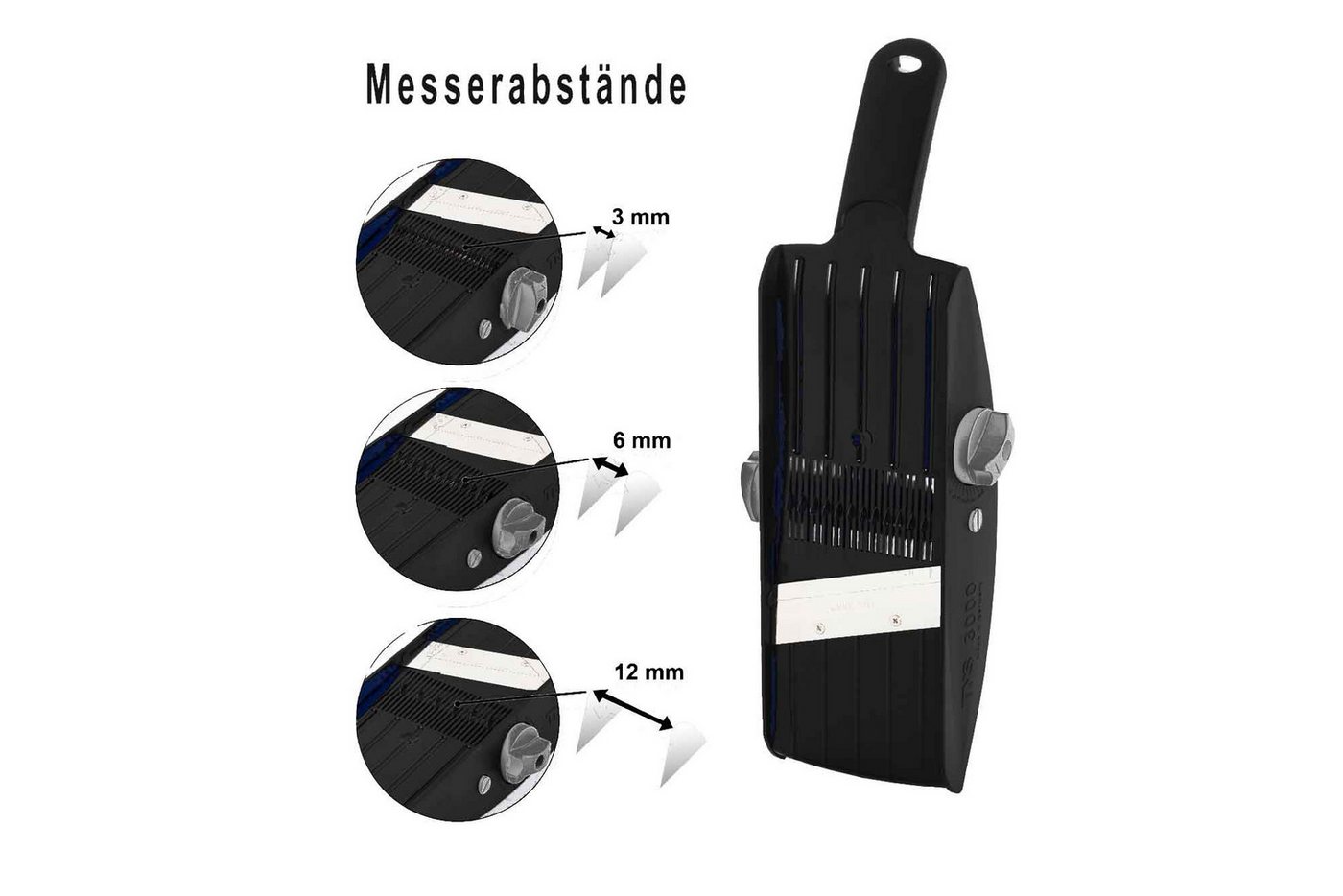 Gemüsehobel TNS 3000 GEMÜSEHOBEL Multireibe, Gurkenhobel, Julienne Schneider "ALL, Kunststoff, (mit Restehalter, 2-St), 32 Einstellmöglichkeiten – Bild 5 von 5