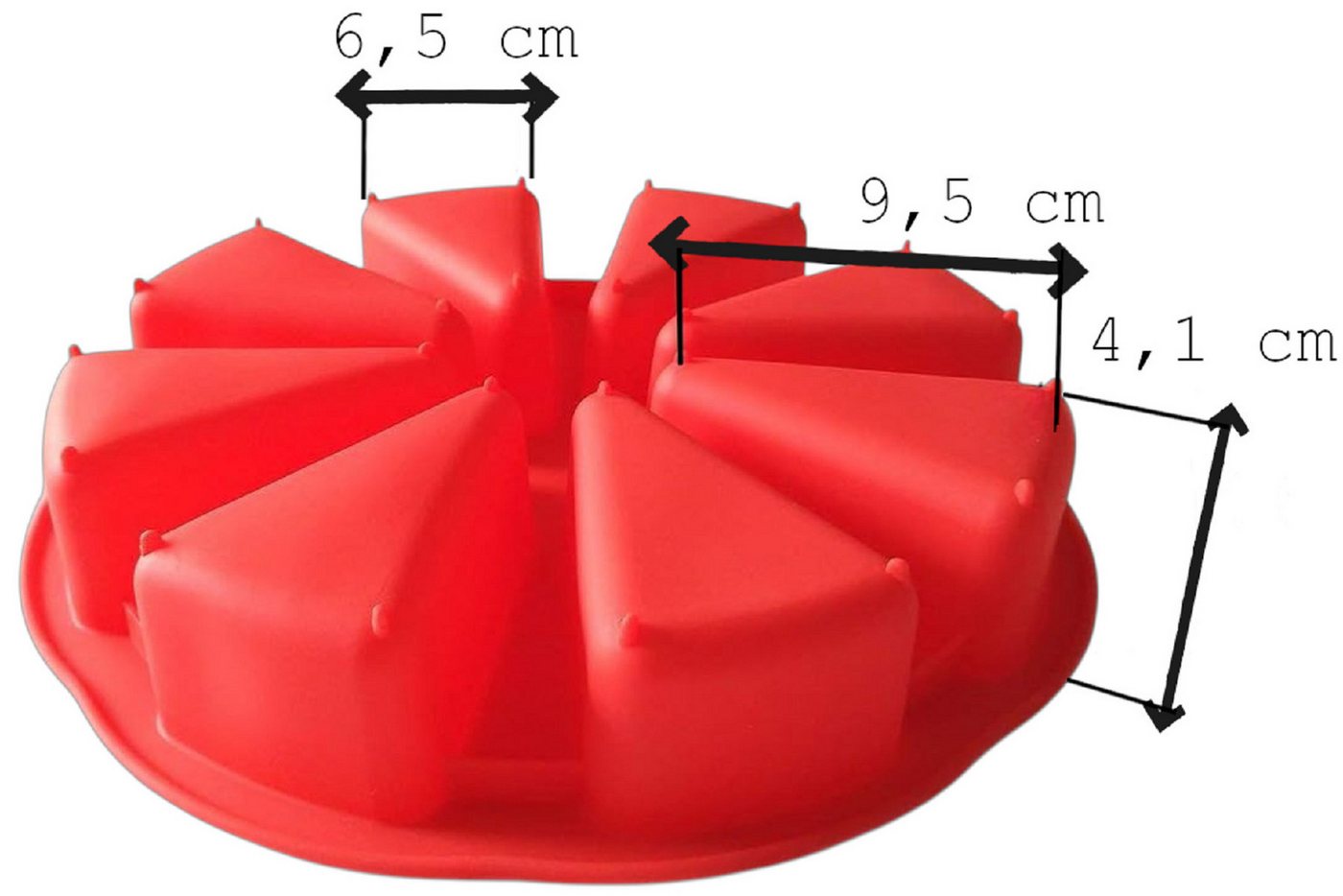 genialo Backform Silikon Backform 8 Portionen Kuchenform 27 × 27 × 5 cm Rot, (1-tlg) – Bild 2 von 2