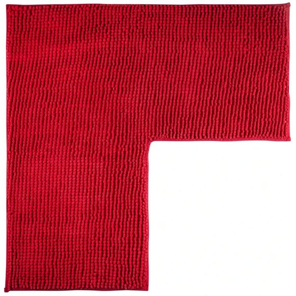 genialo Badematte Duschvorleger Eckdusche L Form rutschfest 80 × 80 cm rot, L Form