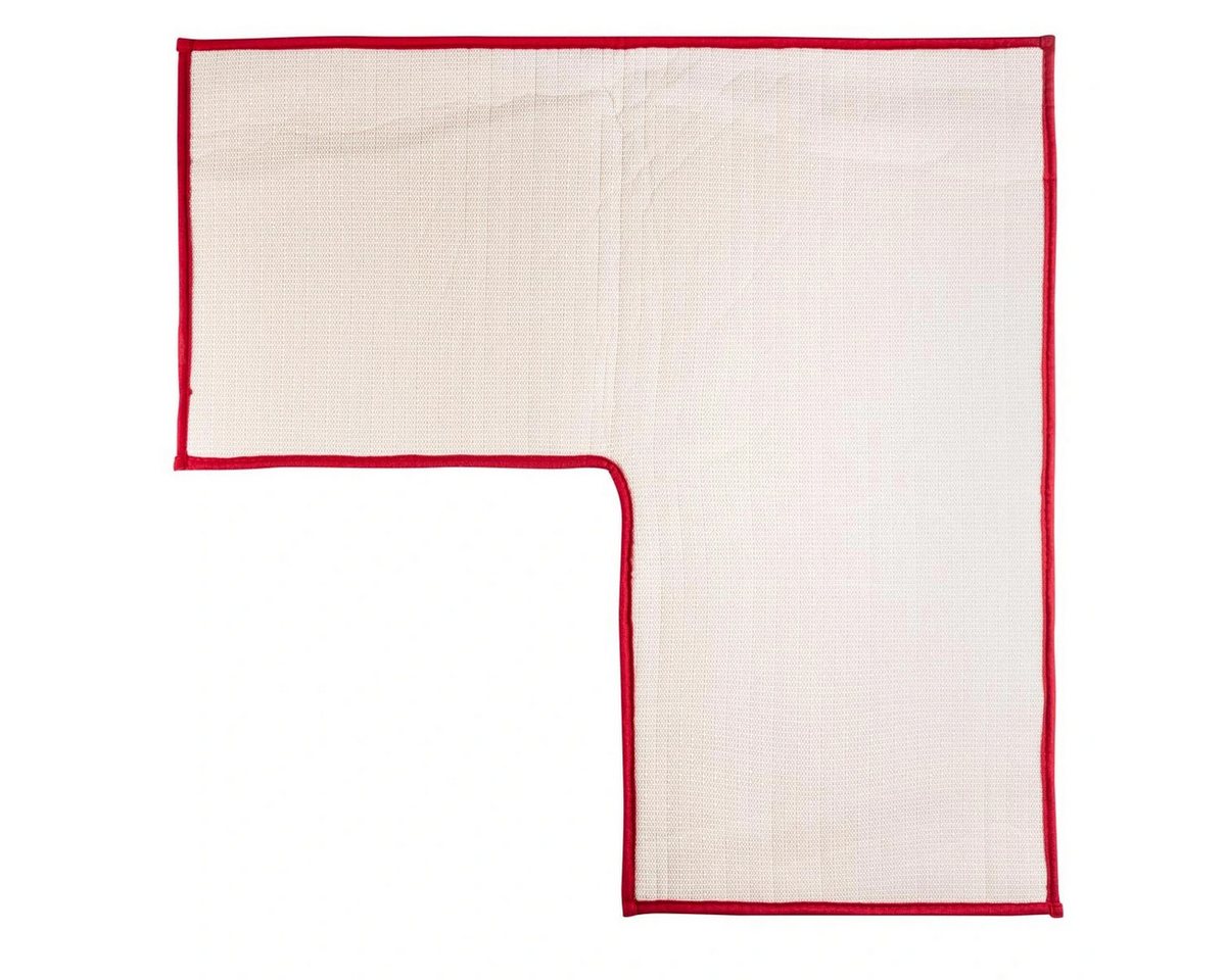 genialo Badematte Duschvorleger Eckdusche L Form rutschfest 80 × 80 cm rot, L Form – Bild 2 von 4