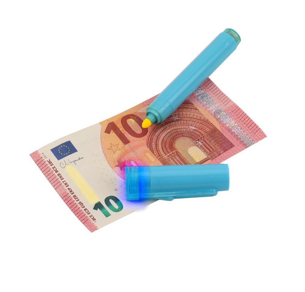 GENIE Geldscheinprüfstift Quicktester Plus Banknotenprüfer mit UV-Licht, Chemische Analyse, vier Währungen, optische Anzeige, 18 g – Bild 3 von 5
