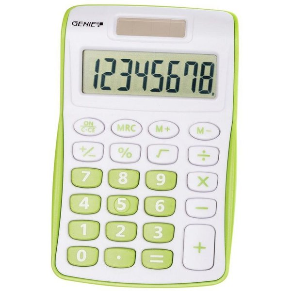 GENIE Taschenrechner 120 G, 8-stellig, Dual Power (Solar und Batterie), kompaktes Design