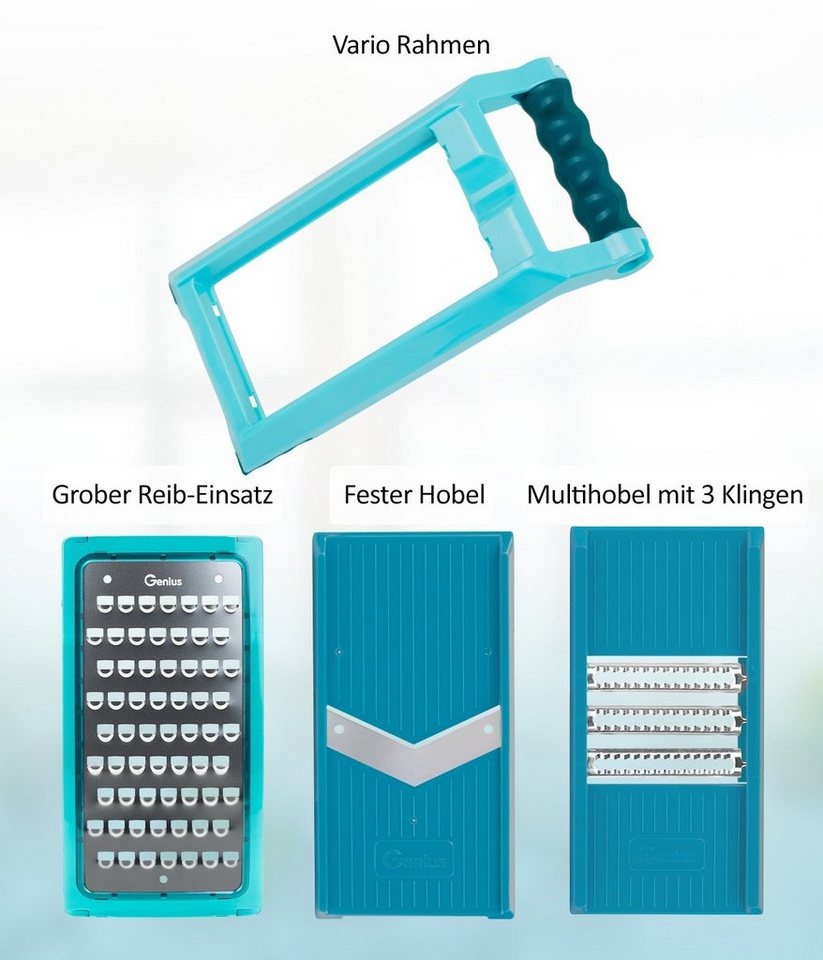 Genius Gemüseschneider Nicer Dicer Chef Professional, Set 23-tlg. - Gemüseschneider, 5.2L Behälter Deckel Gemüsehobel Zerkleiner – Bild 4 von 5