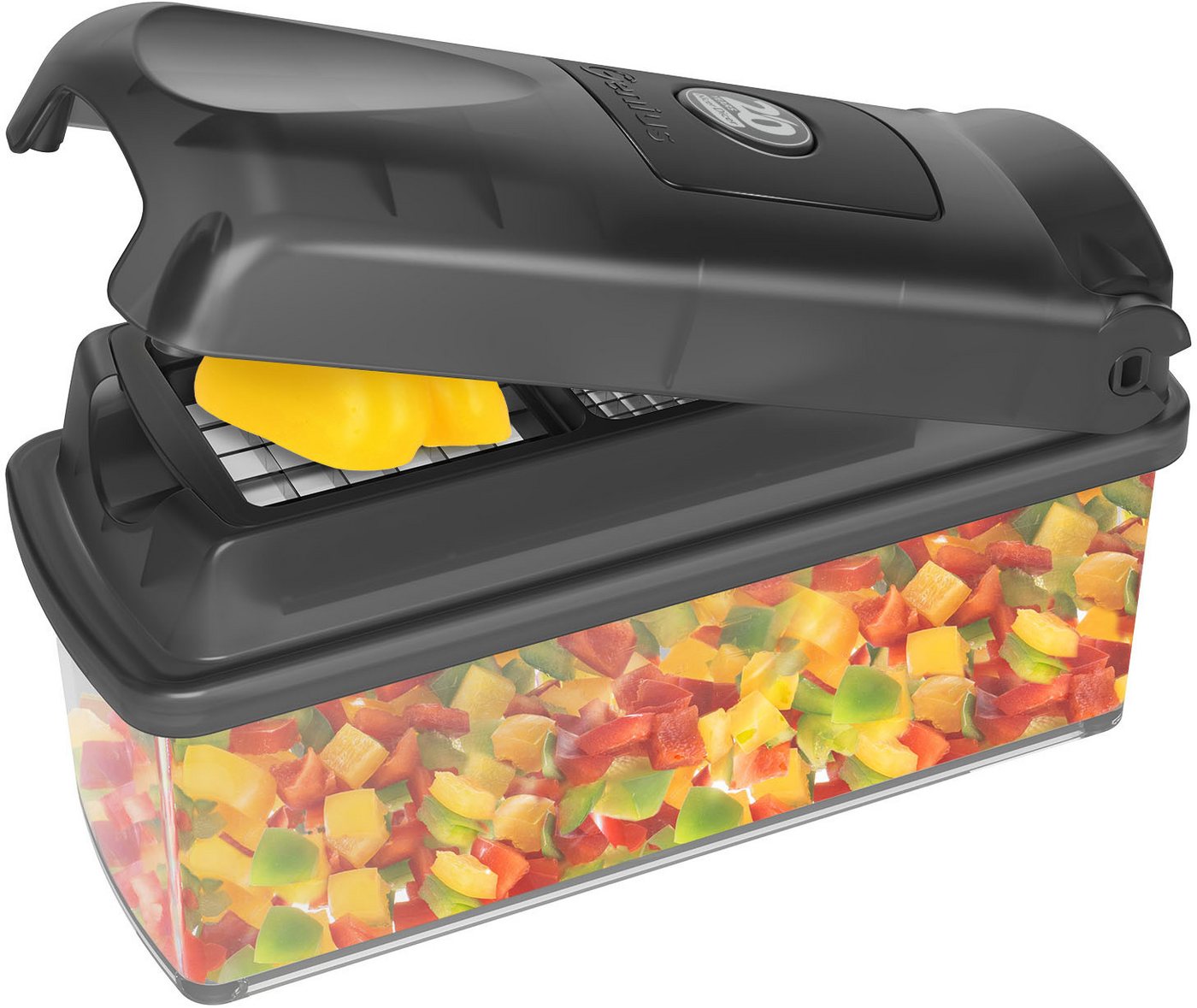 Genius Gemüseschneider Nicer Dicer Plus Jubiläums-Edition, Set 13-tlg., Zerkleiner mit XXL- Messereinsätze – Bild 3 von 5