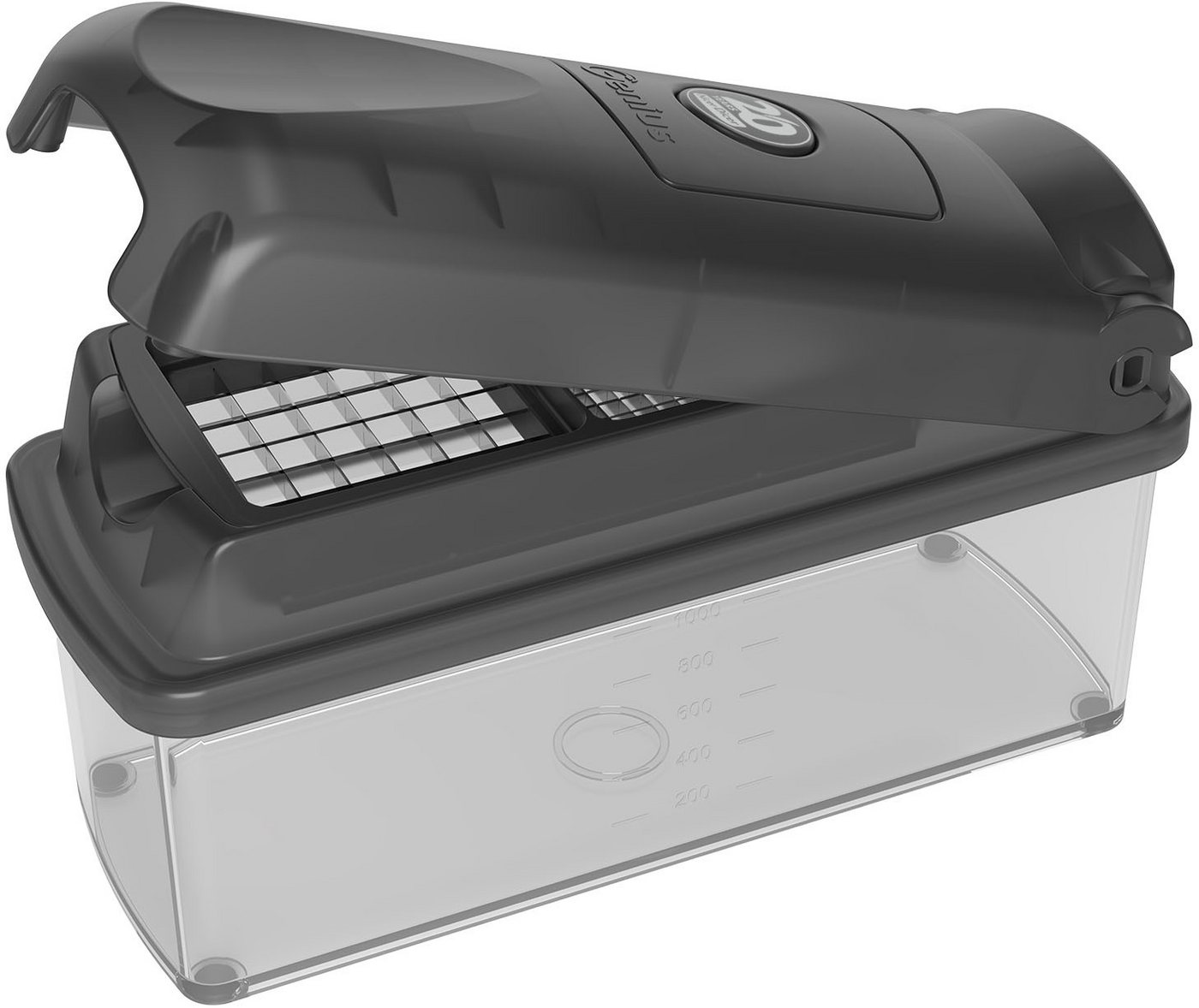 Genius Gemüseschneider Nicer Dicer Plus Jubiläums-Edition, Set 13-tlg., Zerkleiner mit XXL- Messereinsätze – Bild 4 von 5