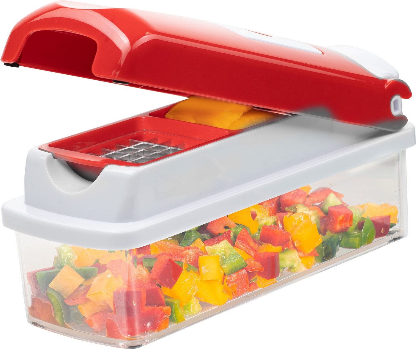 Genius Gemüseschneider Nicer Dicer Smart, inkl. Julietti, Set 16-tlg., Würfel, Stifte, Scheiben, Streifen, Viertel und Gehobeltes! – Bild 2 von 5