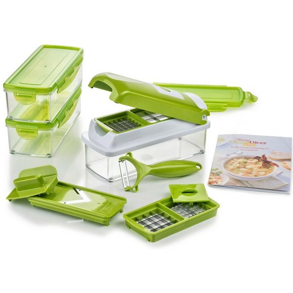 Genius Gemüseschneider Nicer Dicer smart, 13tlg. Gemüseschneider für Würfel, Stifte, Scheiben