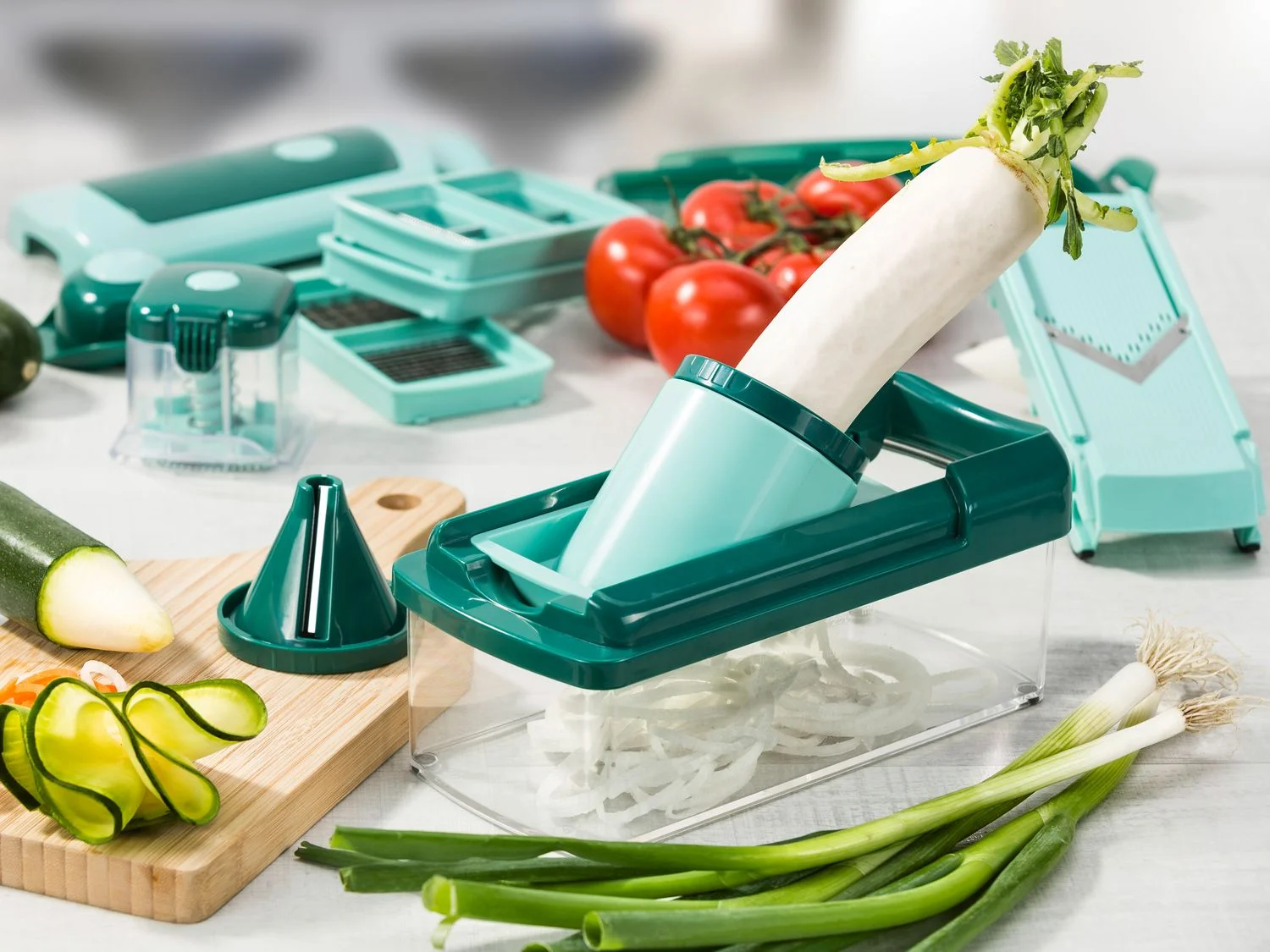 GENIUS NICER DICER Nicer Dicer »Fusion Smart«, 16-teilig, 1,25 l Auffangbehälter, Klingen aus Edelstahl – Bild 3 von 4