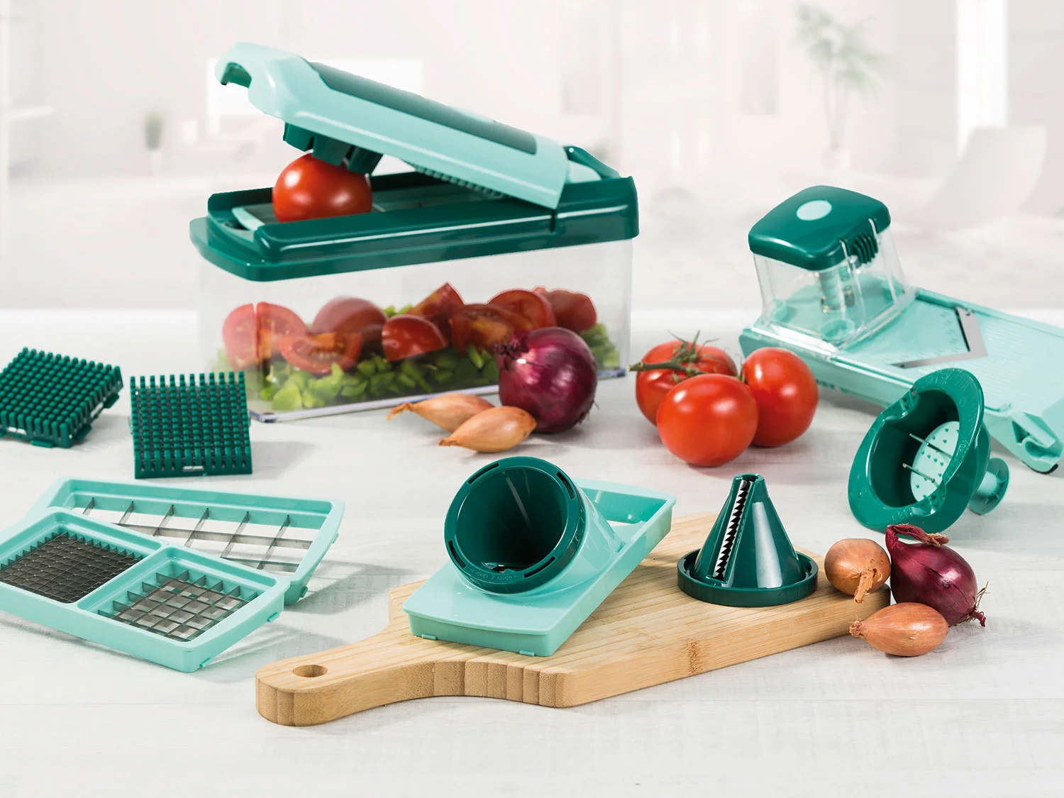 GENIUS NICER DICER Nicer Dicer »Fusion Smart«, 16-teilig, 1,25 l Auffangbehälter, Klingen aus Edelstahl – Bild 4 von 4