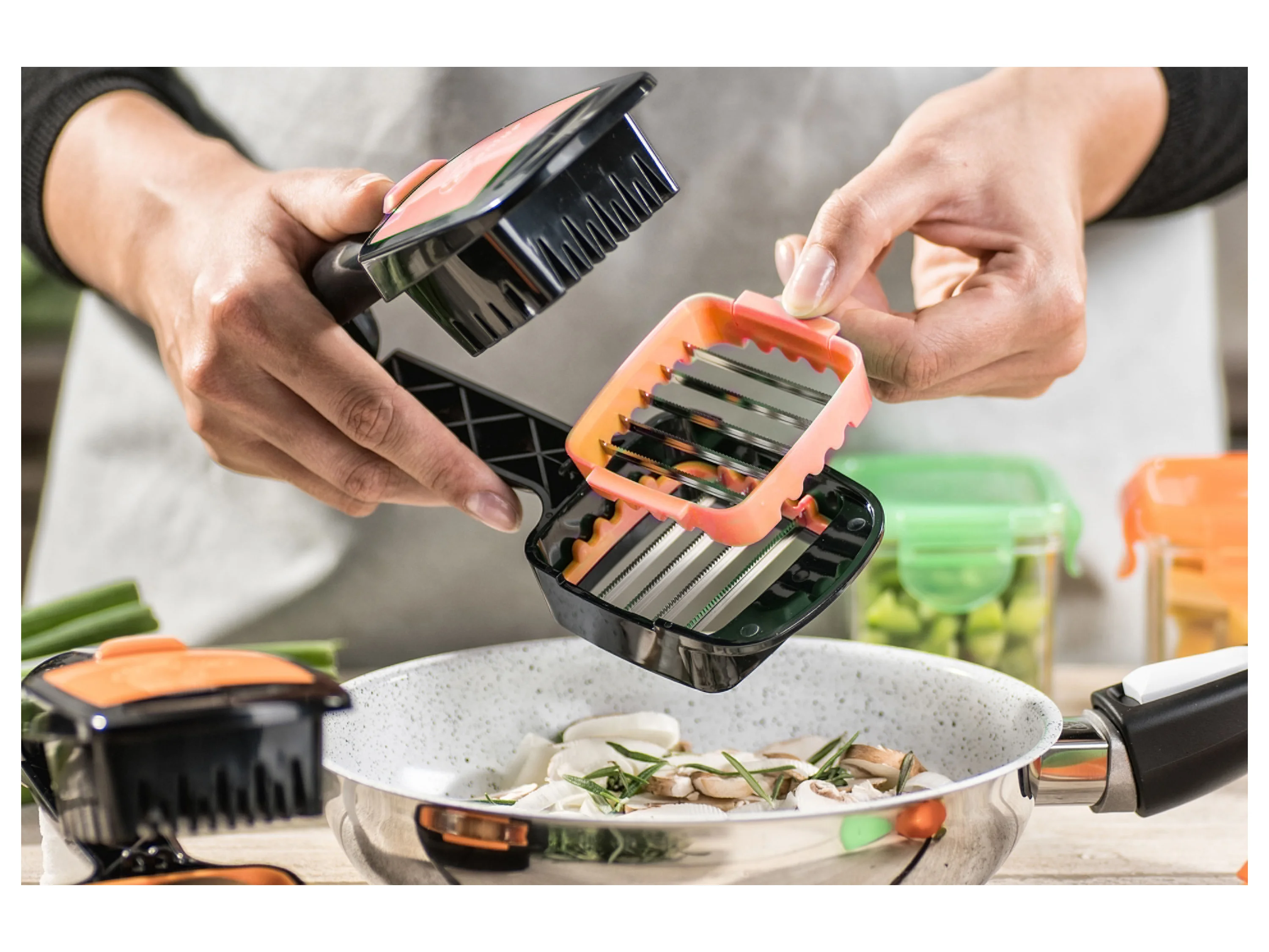 GENIUS NICER DICER Zerkleinerer Quick, 5-tlg., orange – Bild 4 von 4