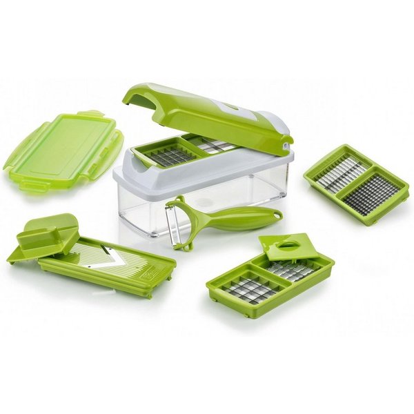 Genius Topf-Set Nicer Dicer Smart Gemüseschneider Gemüsehobel Set 10-tlg., 10 tlg. Zerkleiner für Würfel Mandoline Gemüse Obst Hobel