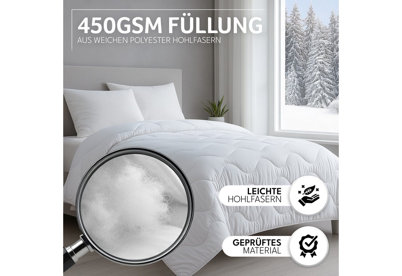 Gentle North Microfaserbettdecke 4 Jahreszeiten - Winter - Ganzjahresdecke - Sommerdecke, Füllung: Kunstfasern – Bild 4 von 5