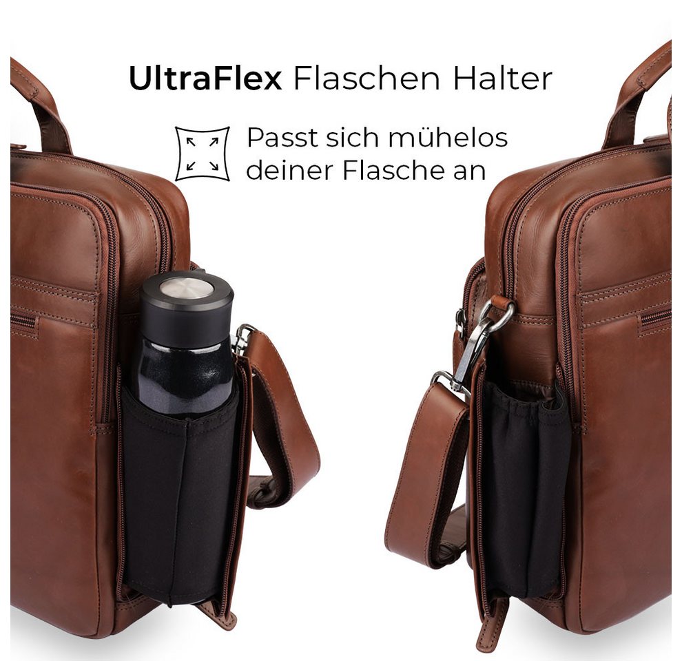 Gentlemen's Laptoptasche Max - Notebooktasche aus Echtleder mit Schultergurt 16 Zoll – Bild 4 von 5