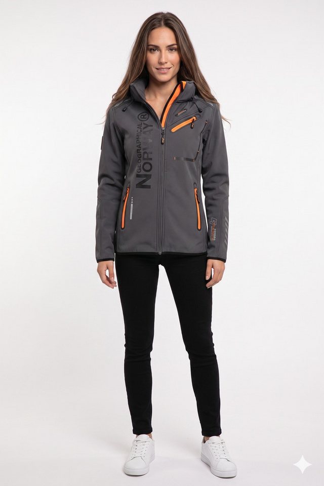 Geographical Norway Softshelljacke Damen Leichte Übergangsjacke mit Kapuze, wasserabweisend, Gr. S–XXL – Bild 2 von 5