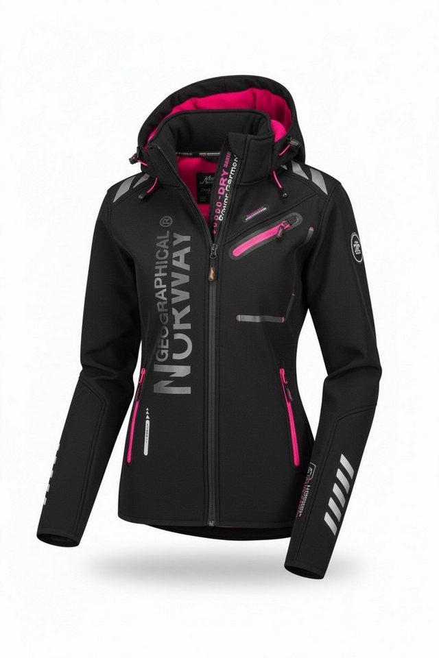 Geographical Norway Softshelljacke Damen Leichte Übergangsjacke mit Kapuze wasserabweisend, Gr. S–XXL – Bild 2 von 5
