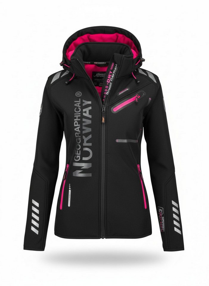 Geographical Norway Softshelljacke Damen Leichte Übergangsjacke mit Kapuze wasserabweisend, Gr. S–XXL – Bild 4 von 5