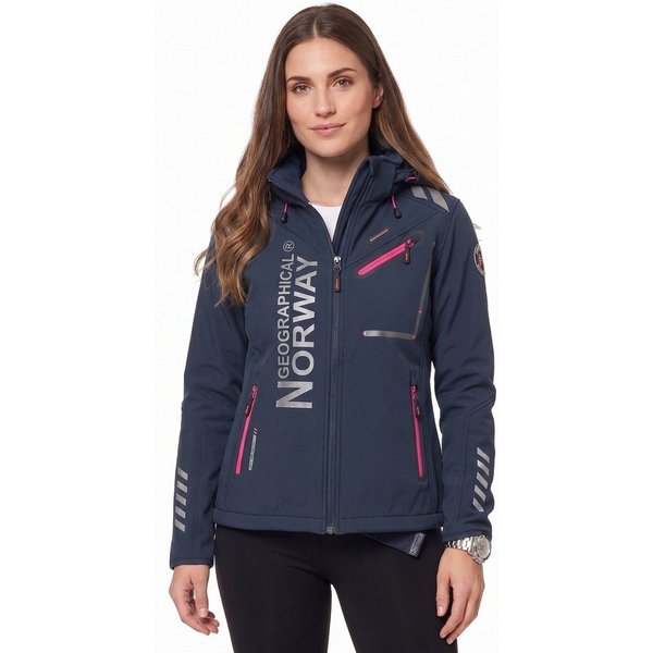 Geographical Norway Softshelljacke Damen Leichte Übergangsjacke mit Kapuze, wasserabweisend Gr. S–XXL