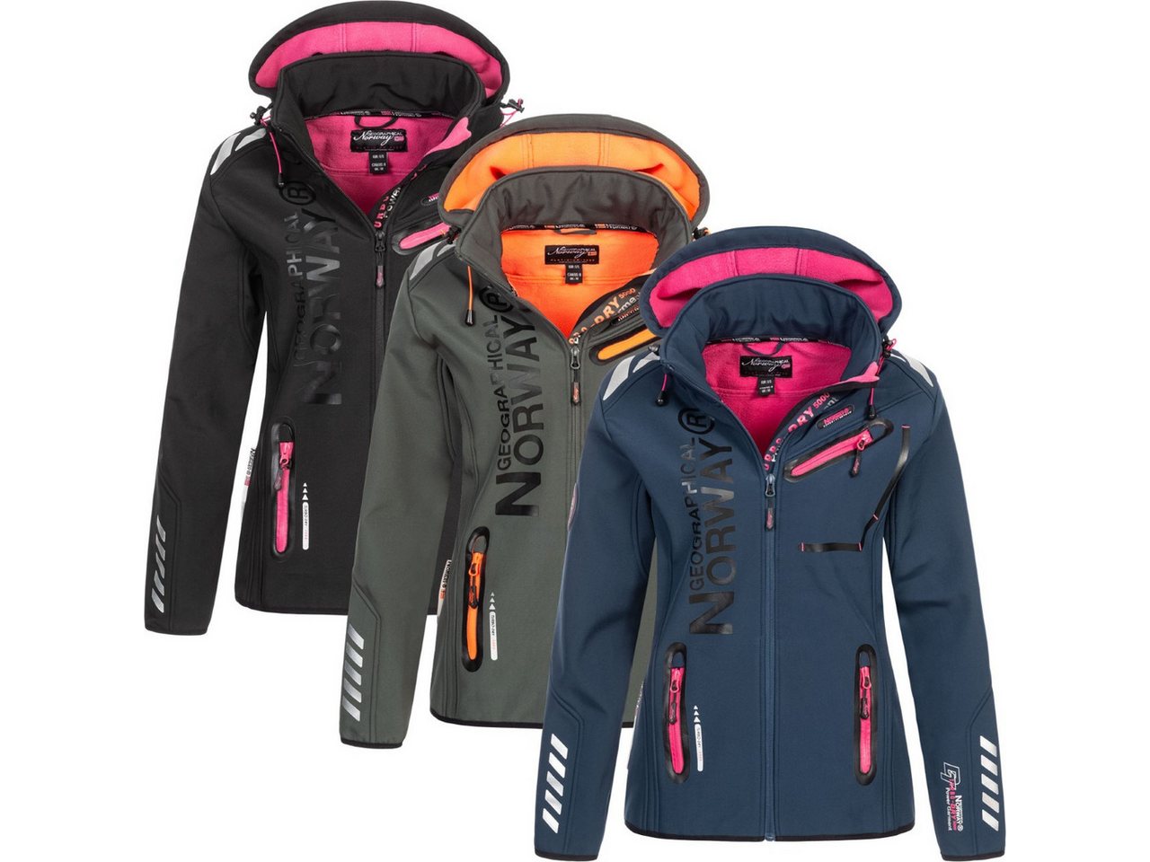 Geographical Norway Softshelljacke Damen Übergangsjacke Softshell Jacke Outdoor Regenjacke Herbst Winter – Bild 5 von 5