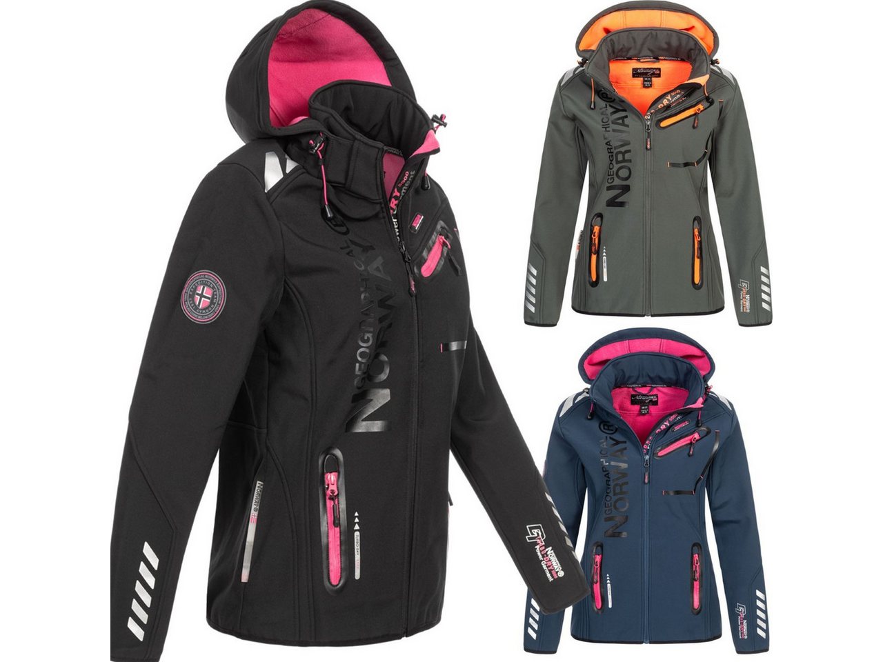 Geographical Norway Softshelljacke Damen Übergangsjacke Softshell Jacke Outdoor Regenjacke Herbst Winter – Bild 4 von 5