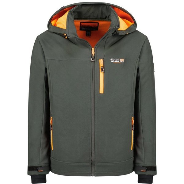 Geographical Norway Softshelljacke Herren Freizeitjacke Sport Outdoor Wander Trekking Jacke in Unifarbe, mit Stehkragen, mit abnehmbarer Kapuze